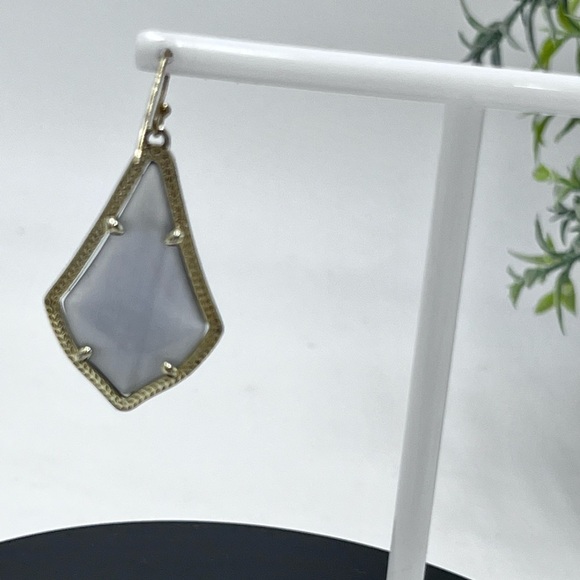 Kendra Scott Alex Slate Cat’s Eye 14K Gold Plated French Wire Earrings - Picture 8 of 12